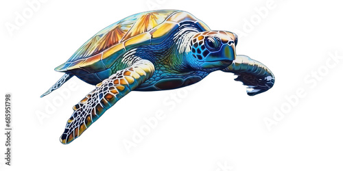 sea turtle isolated on transparent background