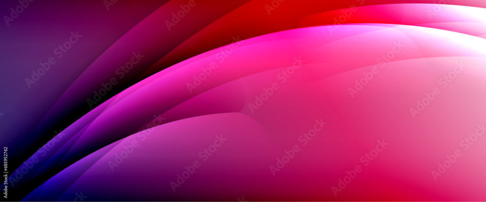 Fototapeta premium Dynamic flowing waves on gradient color background. Vector illustration For Wallpaper, Banner, Background, Card, Book Illustration, landing page