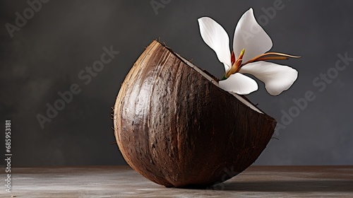 coconut on a wooden background