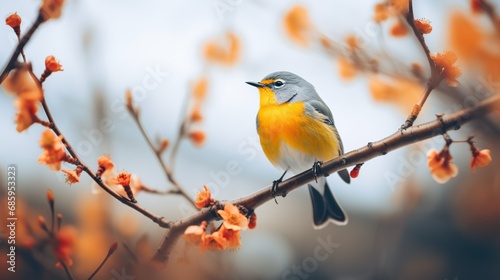robin on branch © Wallpaper
