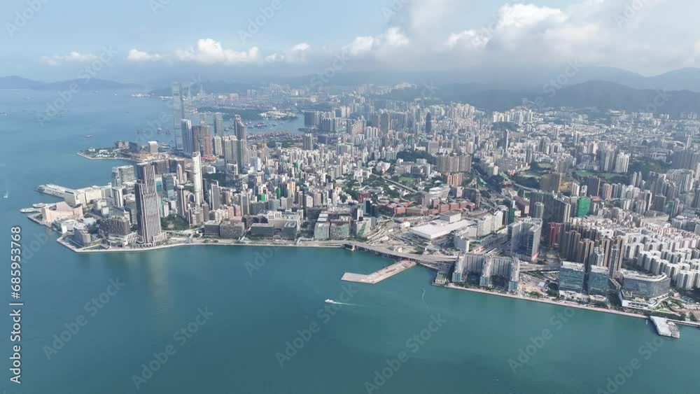 Drone Skyview in Hong Kong Victoria Harbour seaside Kowloon Peninsula Tsim Sha Tsui Whampoa Hung Hom and Central Wan Chai Causeway Bay Happy Valley Financial and Commercial area Drone Skyview in Hong Kong Victoria Harbour seaside Kowloon Peninsula Tsim Sha Tsui Whampoa Hung Hom and Central Wan Chai Causeway Bay Happy Valley Financial and Commercial area