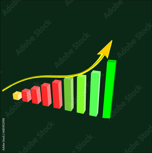 Progress analytics, business chart, growth graph, investment, online trading chart, 