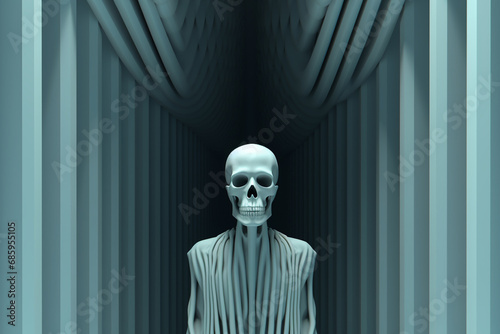 3d render of a head with skull