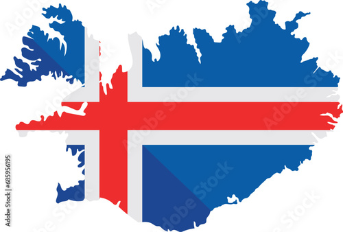 iceland flag and map