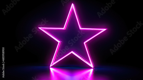 neon star on black background