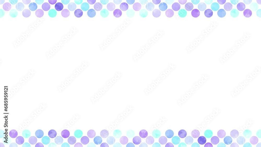 水彩の抽象模様デコレーション：ブルー＆パープル（8秒ループ）