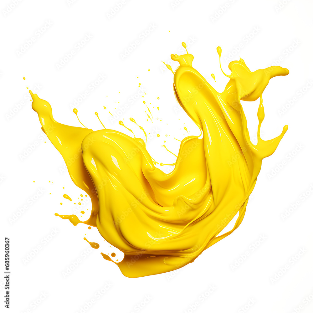 Fototapeta premium yellow liquid splash isolated on transparent background