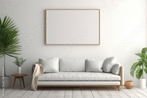 A cozy living room with a comfortable couch and warm lighting is a haven of modern interior design. This style is AI Generative.