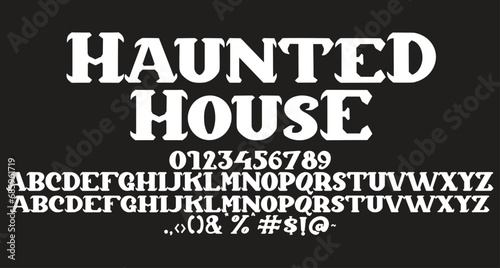 Haunted House Blackletter font Best Alphabet Alphabet Brush Script Logotype Font lettering handwritten photo