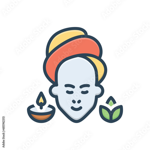 Color illustration icon for spa 