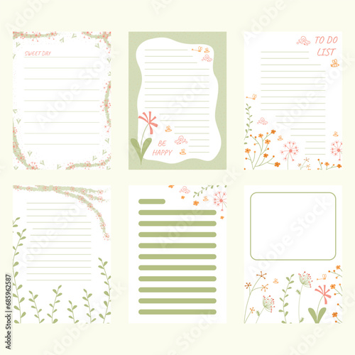 cute note paper illustration design ready to print