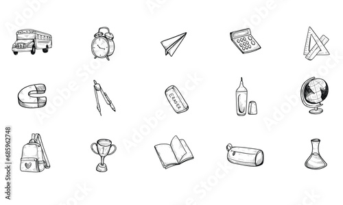 back to school handdrawn collection