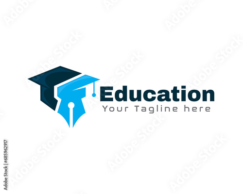 academic hat education logo icon symbol design template illustration inspiration