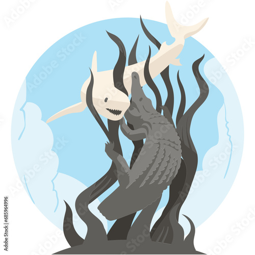 Surabaya Lanmark Indonesia 2D Illustrations