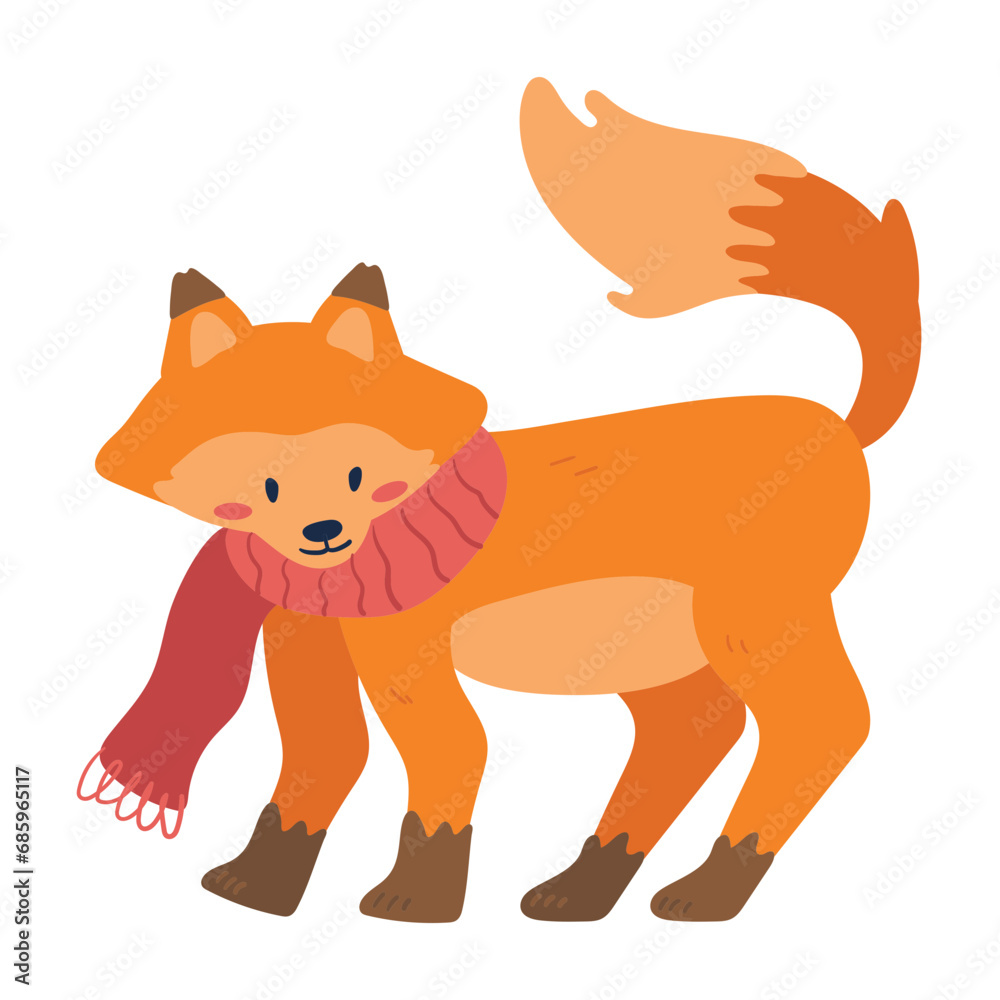Fox 1 Cute Animal Winter 2D Illustrations Fox 1 Cute Animal Winter 2D Illustrations
