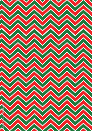 Merry Christmas zig zag red and green horizontal pattern poster or banner design vector file © InkSplash