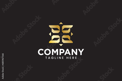 rigid floral logo concept with simple shape for professional business company