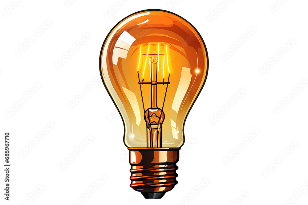Light bulb isolated on PNG Background. Generative Ai. Light bulb isolated on PNG Background. Generative Ai.