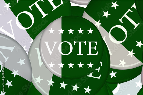 pakistan general elections 2024 compain vote badge. photo