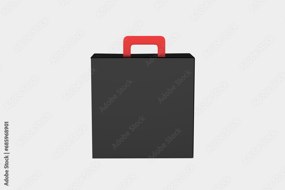Realistic Package Hard Box with a handle Isolated On White Background. 3d Illustration Realistic Package Hard Box with a handle Isolated On White Background. 3d Illustration
