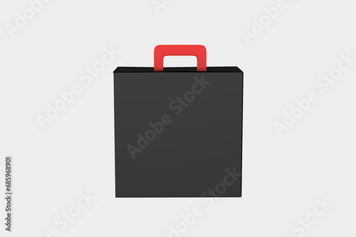 Realistic Package Hard Box with a handle Isolated On White Background. 3d Illustration