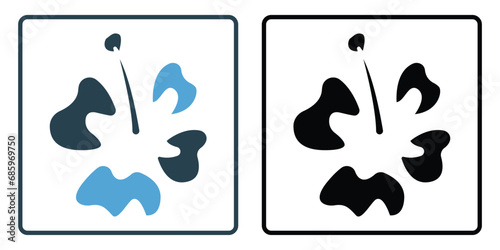 hawaiian flower icon. icon related to party a tropical ambiance. solid icon style, duo tone. simple vector design editable