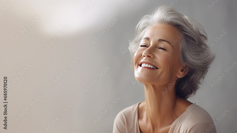 Happy Senior Woman on the Minimalist Background
Happy Senior Woman on the Minimalist Background