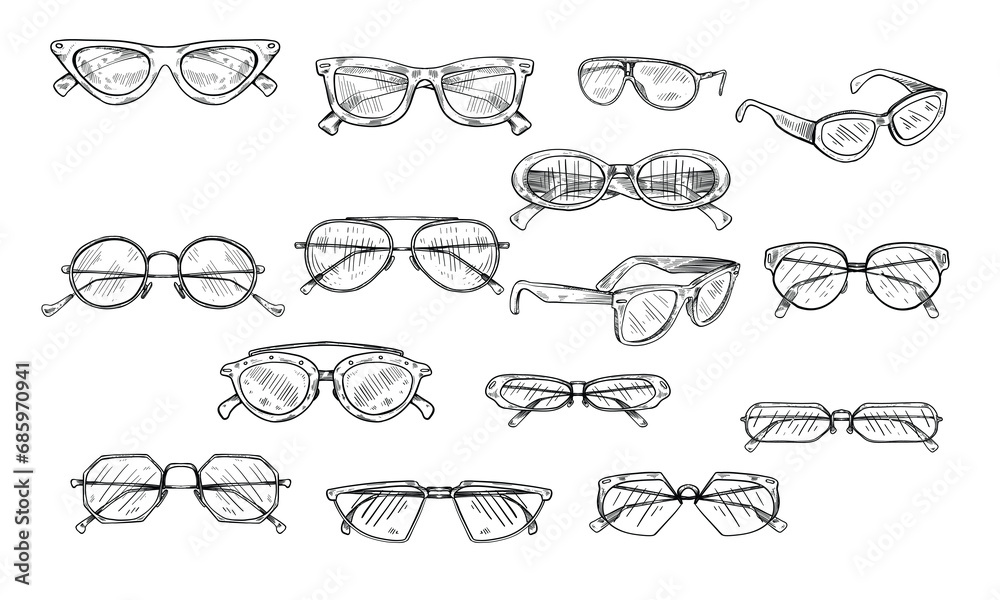 glasses handdrawn collection glasses handdrawn collection