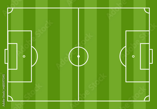 Football or soccer field background in flat design vector.