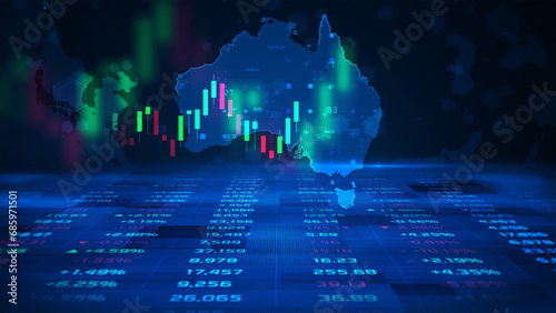 Australia stock market and economic business growth photo