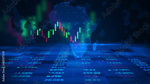 Africa stock market and economic business growth photo