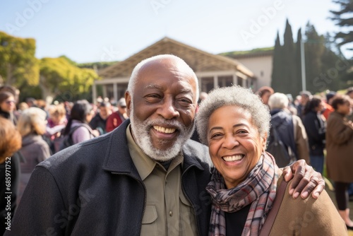 Radiant African American Senior Couple Enjoying a Social Event