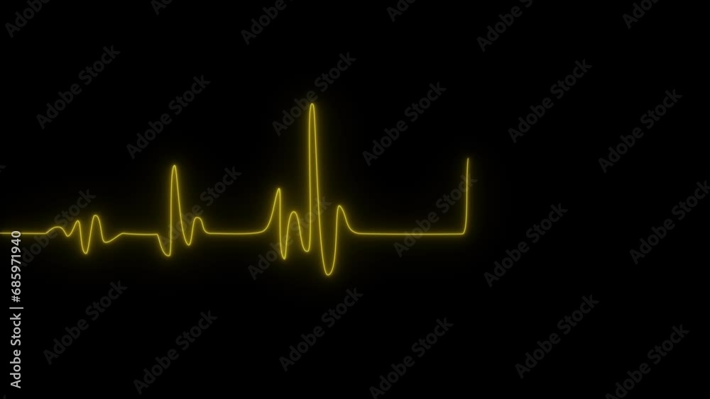 Glowing heartbeat rate and pulse animation on black screen. neon heartbeat animation. Life line - cardiogram. EKG monitoring in an emergency. Electrocardiogram, or ECG. End of the life-beat line. Glowing heartbeat rate and pulse animation on black screen. neon heartbeat animation. Life line - cardiogram. EKG monitoring in an emergency. Electrocardiogram, or ECG. End of the life-beat line.