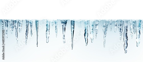 Lonely icicles on a blank background.