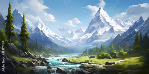 Celestial Canvas A Journey Through Hyperrealistic Mountain Cloudscapes, Atmospheric Altruism: Hyperrealistic Mountain Cloudscapes A Symphony of Nature's Grandeur generative ai 