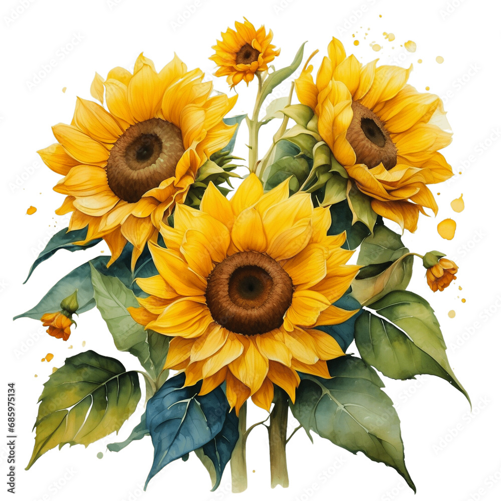sunflower watercolor - 1 sunflower watercolor - 1