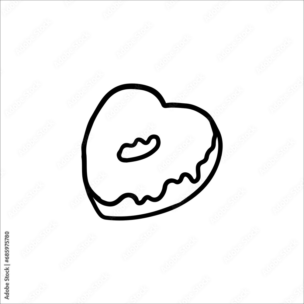 heart shape donut vector illustration heart shape donut vector illustration
