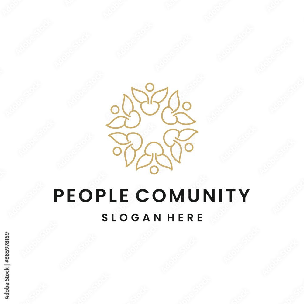 people comunity logo template vector illustration design