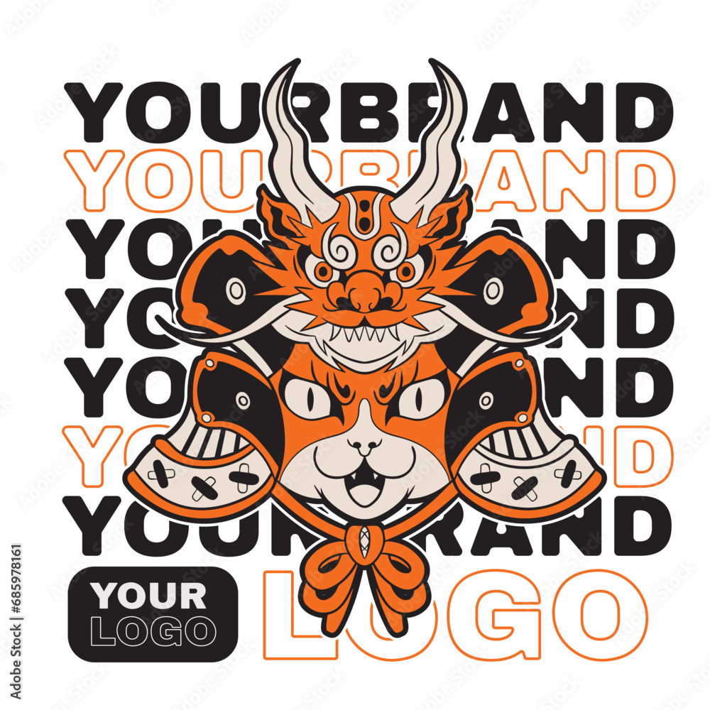 funny vector illustration of cat as a samurai , it can be use for shirt design or poster
funny vector illustration of cat as a samurai , it can be use for shirt design or poster