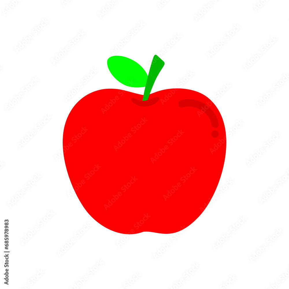 vector red apple with leaves on an isolated white background illustration vector red apple with leaves on an isolated white background illustration