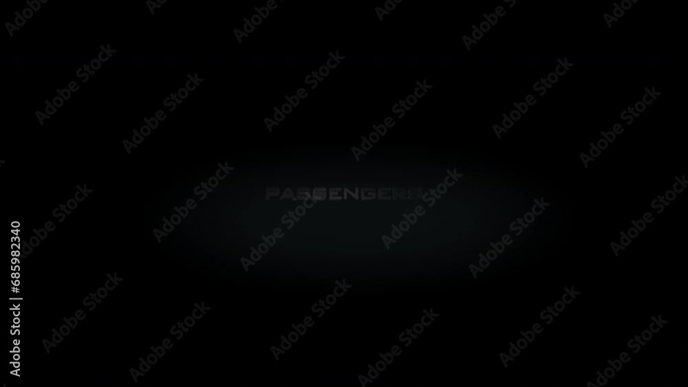 Passengers 3D title metal text on black alpha channel background Passengers 3D title metal text on black alpha channel background