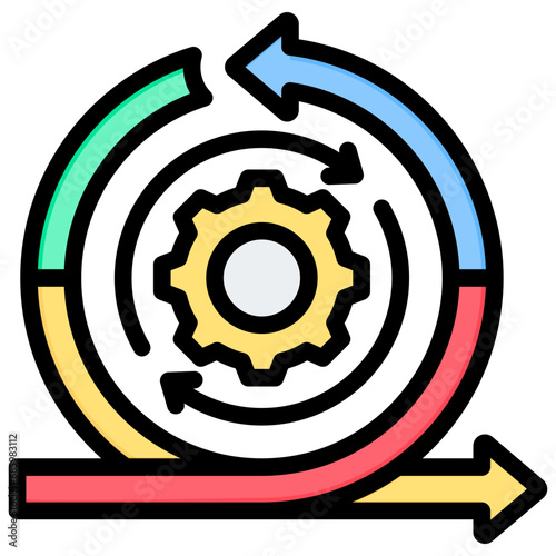Agile Outline Color Icon