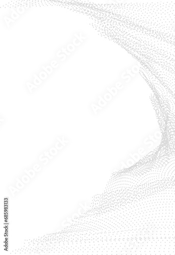 abstract wavy lines element. Flowing particles wave pattern 3D curve halftone. Element Vector in the concept of technology, science, and modern
