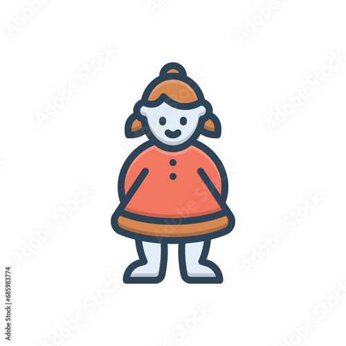 Color illustration icon for children 