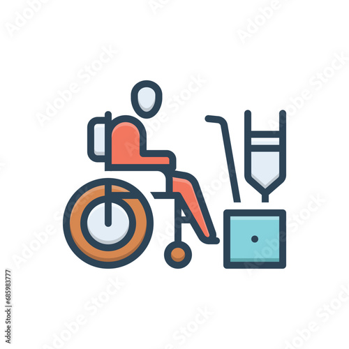 Color illustration icon for disabled 