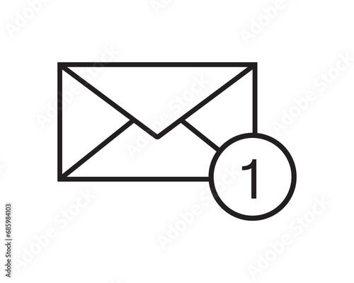 New email message notification vector icon design illustration