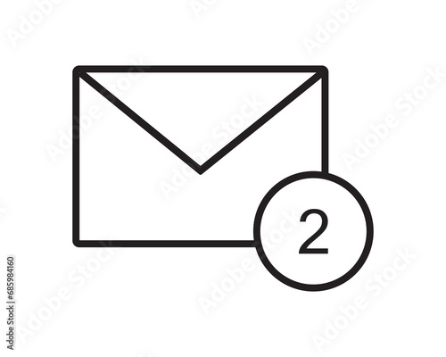 New email message notification vector icon design illustration