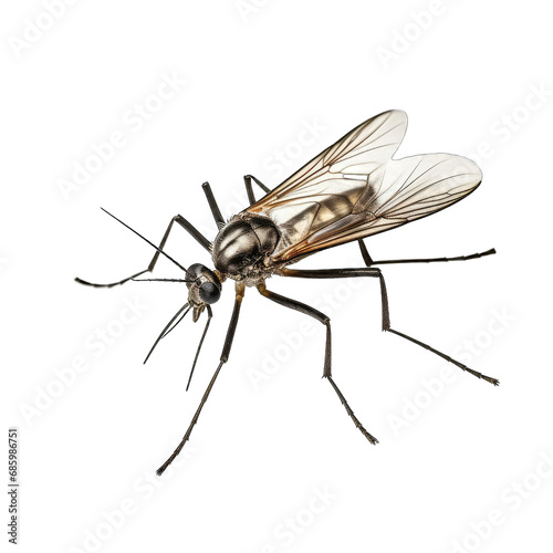 Aedes mosquito on white or transparent background.