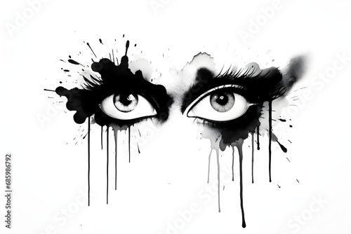abstract black ink eyes Rorschach test