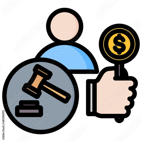 Auction Outline Color Icon